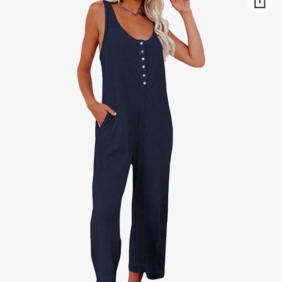 Happy Sailed Women’s Casual Sleeveless Front Button Jumpsuit - Picture 1 of 6